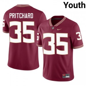 Florida State Ethan Pritchard #35 Garnet Jersey | Elite Embroidery Player Football Youth Apparel 16886940