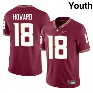 Garnet Jamari Howard #18 Seminoles Jersey | Youth Player Football Classic Embroidery 31589493