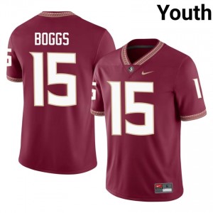 #15 Jayvan Boggs FSU Seminoles Garnet Jersey | Licensed Embroidery Youth High School Football Gear 95775950