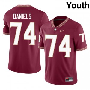 Jonathan Daniels #74 Seminoles Jersey | Genuine Garnet NCAA Football Youth Embroidery 63444792