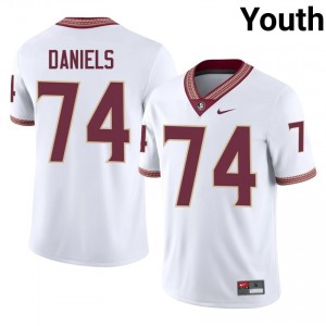 FSU Noles Jonathan Daniels #74 White Jersey | Elite Stitched Player Football Youth Apparel 12625801