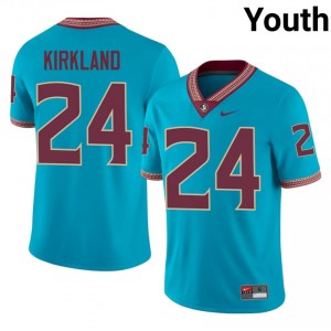 Turquoise K.J. Kirkland #24 Seminoles Jersey | Youth High School Football Limited Swen 65303318