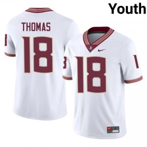 Florida State Landen Thomas #18 White Jersey | Elite Stitched Player Football Youth Apparel 96196480