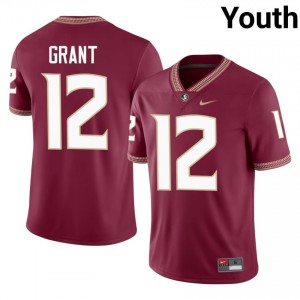 Michael Grant #12 Seminoles Jersey | Gameday Garnet College Football Youth Embroidery 76723622