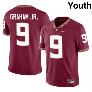 Garnet Omar Graham Jr. #9 FSU Seminoles Jersey | Youth NCAA Football Essential Embroidery 40521007