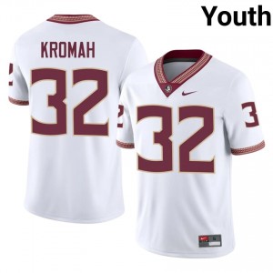Florida State Ousmane Kromah #32 White Jersey | Durable Stitched University Football Youth Apparel 72931482