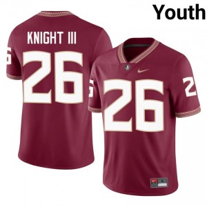 #26 Ricky Knight III FSU Seminoles Garnet Jersey | Iconic Embroidery Youth College Football Gear 68682766
