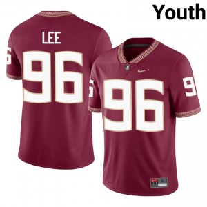 FSU Noles Tylon Lee #96 Garnet Jersey | Elite Embroidery Player Football Youth Apparel 93947086