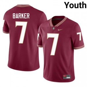 Ashlynd Barker #7 Florida State Seminoles Jersey | Genuine Garnet NCAA Football Youth Embroidery 36827124