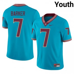 #7 Ashlynd Barker FSU Turquoise Jersey | Licensed Stitch Youth High School Football Gear 36360208