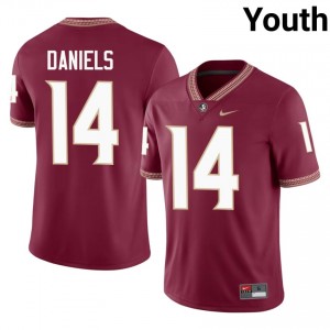 Florida State Ashton Daniels #14 Garnet Jersey | Elite Embroidery Player Football Youth Apparel 57743460