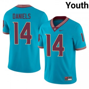 Turquoise Ashton Daniels #14 FSU Seminoles Jersey | Youth University Football Top-Tier Swen 17824673