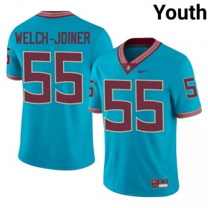 #55 Bradyn Welch-Joiner FSU Seminoles Turquoise Jersey | Authentic Stitch Youth Player Football Gear 42636880