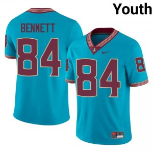 Brandon Bennett #84 Seminoles Jersey | Moisture Wicking Turquoise High School Football Youth Stitch 15416583