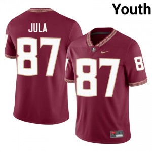 Carter Jula #87 Seminoles Jersey | Elite Thread Garnet University Football Youth Embroidery 25620213