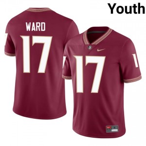 FSU Noles Charlie Ward #17 Garnet Jersey | Elite Embroidery Player Football Youth Apparel 15238599