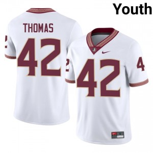 White Chris Thomas #42 Seminoles Jersey | Youth Player Football Classic Stitched 89538232