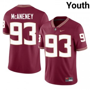 Florida State Conor McAneney #93 Garnet Jersey | Durable Embroidery University Football Youth Apparel 15766104