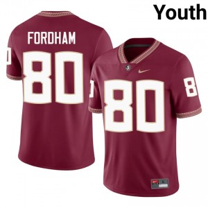 Garnet Corbyn Fordham #80 Seminoles Jersey | Youth University Football Top-Tier Embroidery 56400448