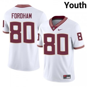 Corbyn Fordham #80 Florida State Seminoles Jersey | Gameday White College Football Youth Stitched 99004617