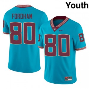 Florida State Corbyn Fordham #80 Turquoise Jersey | Premium Swen NCAA Football Youth Apparel 55405726