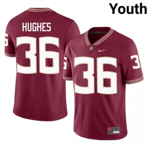 #36 Daniel Hughes FSU Garnet Jersey | Iconic Embroidery Youth College Football Gear 28064523