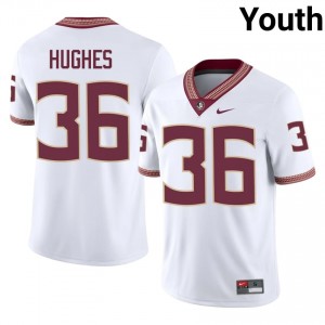 White Daniel Hughes #36 FSU Seminoles Jersey | Youth NCAA Football Essential Stitched 11272592