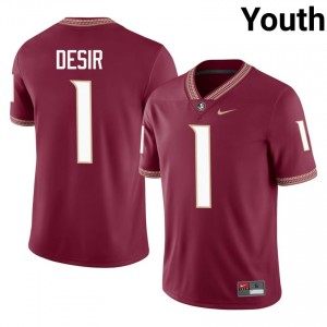 Darryll Desir #1 Florida State Seminoles Jersey | Elite Thread Garnet University Football Youth Embroidery 64267653