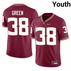 Daylen Green #38 Seminoles Jersey | Moisture Wicking Garnet High School Football Youth Embroidery 63869572