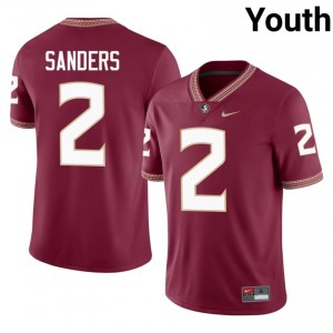 Deion Sanders #2 Seminoles Jersey | Moisture Wicking Garnet High School Football Youth Embroidery 16587756