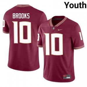 #10 Derrick Brooks FSU Seminoles Garnet Jersey | Pro Cut Embroidery Youth NCAA Football Gear 63991072