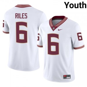 Desirrio Riles #6 Florida State Seminoles Jersey | Moisture Wicking White High School Football Youth Stitched 47240450