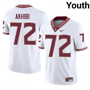 Donald Akhibi #72 Seminoles Jersey | Elite Thread White University Football Youth Stitched 25174586