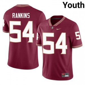 Garnet Earnest Rankins #54 FSU Seminoles Jersey | Youth NCAA Football Essential Embroidery 31887671