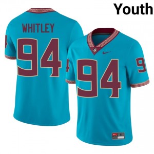 Franklin Whitley #94 Seminoles Jersey | Gameday Turquoise College Football Youth Stitch 86857164