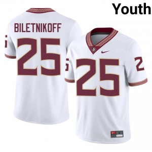 Fred Biletnikoff #25 Seminoles Jersey | Gameday White College Football Youth Stitched 50461772