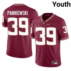 FSU Noles Gabe Panikowski #39 Garnet Jersey | Elite Embroidery Player Football Youth Apparel 41293671