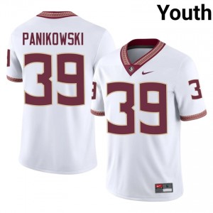 #39 Gabe Panikowski FSU Seminoles White Jersey | Licensed Stitched Youth High School Football Gear 15384654
