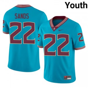 Turquoise Gemari Sands #22 FSU Seminoles Jersey | Youth NCAA Football Essential Swen 51109779