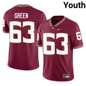 Jakobe Green #63 Florida State Seminoles Jersey | Genuine Garnet NCAA Football Youth Embroidery 32069904