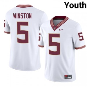 Jameis Winston #5 Florida State Seminoles Jersey | Elite Thread White University Football Youth Stitched 94229761