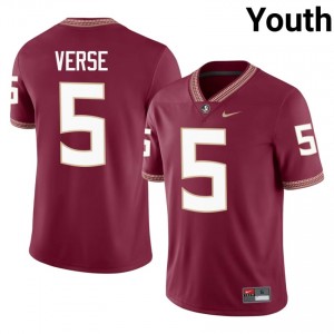Florida State Jared Verse #5 Garnet Jersey | Premium Embroidery NCAA Football Youth Apparel 18670668