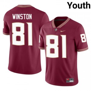 Jonah Winston #81 Florida State Seminoles Jersey | Moisture Wicking Garnet High School Football Youth Embroidery 40692718