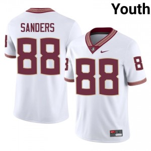 #88 Jordan Sanders FSU Seminoles White Jersey | Officially Licensed Stitched Youth University Football Gear 38981017