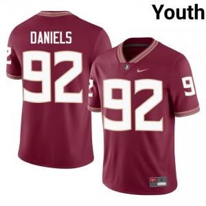 Judah Daniels #92 Florida State Seminoles Jersey | Gameday Garnet College Football Youth Embroidery 10753992