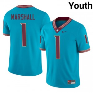 Turquoise Malachi Marshall #1 FSU Seminoles Jersey | Youth College Football Pro-Grade Swen 48591420