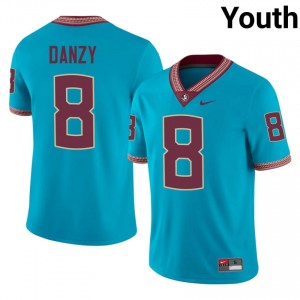 Micahi Danzy #8 Seminoles Jersey | Genuine Turquoise NCAA Football Youth Stitch 83894379