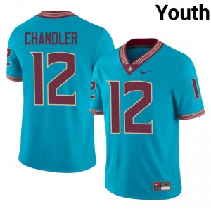 Florida State Nehemiah Chandler #12 Turquoise Jersey | Premium Swen NCAA Football Youth Apparel 34823262