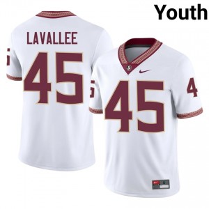 Florida State Noah LaVallee #45 White Jersey | Exclusive Stitched College Football Youth Apparel 85082362