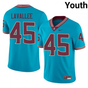 #45 Noah LaVallee FSU Turquoise Jersey | Pro Cut Stitch Youth NCAA Football Gear 46269187